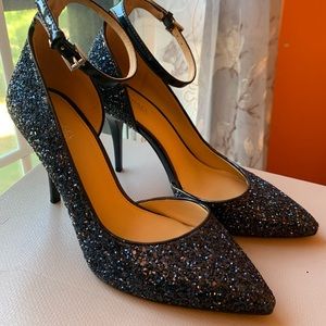 Michael Kors Sparkly Navy Blue Holiday Heels. Size 6.5.